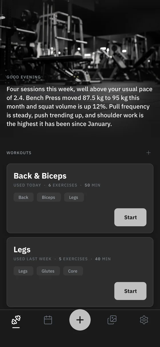 Liftio 1.4 home screen