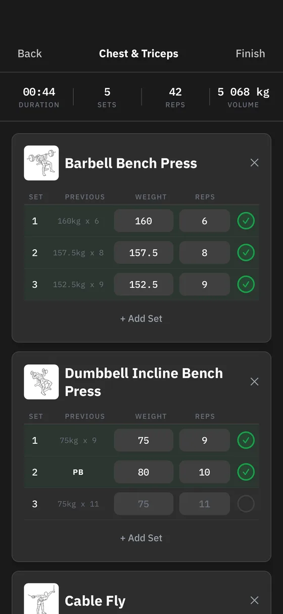 Liftio 1.4 workout tracking