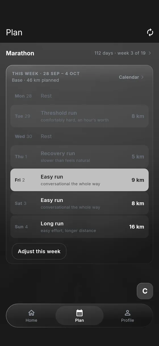 Run training plan